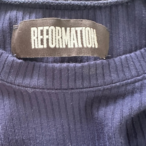 Reformation Women’s Benji Dress Navy Blue Size XS - Picture 8 of 9